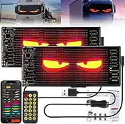 2 Pcs Devil Eyes Light for Cars, Programmable Flex Car LED Display, LED Eyes Car, Colorful Eye Lamp Soft Screen with APP Control for Car, Trucks, Store, Party, Bar