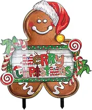 HANABASS Gingerbread Man Signs with Stake Christmas Stake Xmas Garden Stakes Christmas Lawn Stake Outdoor Holiday Decoration Christmas Signs Christmas Garden Stake Outdoor Signs Acrylic