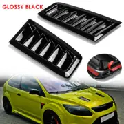 2pcs Car Bonnet Louver Hood Air Vent Grille Panel Scoop Glossy Black Universal 、