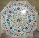 24'' Marble Coffee Table Top Inlay Semi Precious fine Gemstone Corner Table Top