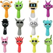 12PCS Sprunki Plush Toy - Horror Game Inspired Stuffed Animal Pillow, Soft Collectible Doll for Fans, Perfect Christmas & Birthday