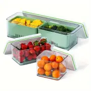 Stackable Produce Saver, Organizer Bins/ Storage Containers with Removable