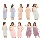 Coral Velvet Bath Wrap Towel with Straps Bowknot Wearable Shower Robe Cover Up
