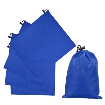 5Pcs Drawstring Bag with Toggle, 14 x 16 Inch Waterproof Bag, Dark Blue