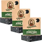 Dr. Squatch All Natural Soap Blocks for Men with Heavy Grit 3 Pack Pine Tar