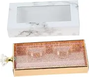 FOYTOKI Diamond Handle Eyelash Drawer Rectangle Shape Window Fake Lash Storage Compact and Case