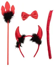 4pcs Red Devil Costume Accessory