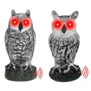 Large Scarecrow With Red Eyes Statue Owl Decoy Motion Activated Scarecrow Owl
