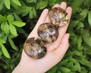 Black Opal Hand Polished Palm Stone: Black Opal Pebble, Opal Crystals