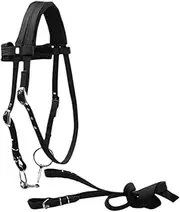 Lljsszr Horse Bridle with Halter, Adjustable Heavy Duty Side Pull Bridle Reins, Horse Head Rope Equestrian Equipment