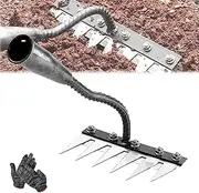 Carbon Steel Garden Weeding Rake with 6, 7 or 8 Teeth, Iron Weeding Rake 2.0, Iron Rake for Gardening and Weeding, Removable Gardenia Iron Weeding Rake, Heavy Duty Metal Rake for Gardening(6 Teeth)