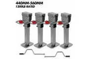 4X 440mm Corner Legs Drop Down W/Handle Steel Base 1200LBS Caravan Stabilizer Sliver