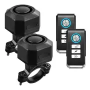 Loud 110dB Motorcycle Vibration Alarm Wireless Bike Anti-Theft Security Alarm ×2