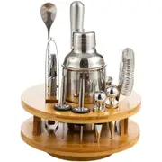 iDeer Life Bartender Set with Bamboo Rotating Display Stand, Cocktail Tool 750ml