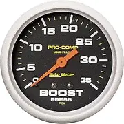 Auto Meter 5404 Pro-Comp Liquid-Filled Mechanical Boost Gauge, 2.625 in.