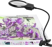 5D Diamond Painting Tools, LED Light With Magnifiers, 4X & 6X Magnifier With Clip and Flexible Neck, Cross Stitch Tool Accessory Lamp