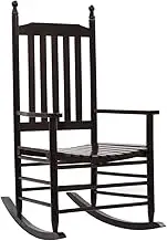 Garden Chair Rocking Chair with Curved Seat Brown Poplar Wood Patio Seating