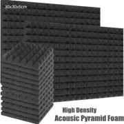 12X Studio Acoustic Pyramid Foam Sound Absorbtion Proofing Panels 30X30X5CM AU