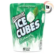 1x Bottle Ice Breakers Spearmint Flavor Ice Cubes | 40 Pieces Per Bottle