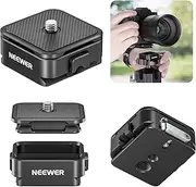 NEEWER Arca Type Quick Release Plate Kit, Four Side Slot DSLR Camera Mount Adapter Compatible with Arca Swiss, 1/4" & 3/8" Threads for Gimbal Stabilizer Tripod Head Slider, Max Load 17.6lb/8kg, CA009