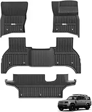 3W Floor Mats Fit for Land Rover Defender 130 L663 2020-2024 2025, All Weather TPE Pet Friendly Floor Liner and Boot Mats, Heavy Duty Waterproof Easy Clean Defender 130 Accessories