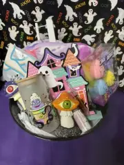 Boo Basket With Plush Blanket and glass Libby cup