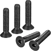 uxcell 5/16-18x1-1/2 Flat Head Socket Cap Screws, 10.9 Grade Carbon Steel Hex Socket Countersunk Flat Head Screw Bolts Fasteners, Fully Threaded, Black Oxide, 10PCS