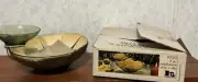 Vintage Mid Century Hazel Atlas Green Chip And Dip Boxed 3 Pcs