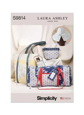 Simplicity Sewing Pattern S9814 HAT IN THREE SIZES, DUFFEL, TOTE, COSMETIC CASE