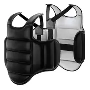 Soft Body Protector Martial Arts Vest Boxing Equipment Body Karate Chest Vest Training black/white L Height160-180cm