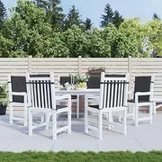 Chair Cushions, Garden, Lowback, Black Oxford Fabric, Patio Furniture, Pillows Seat, 6 Pcs, 100x50x3cm - Outdoor Cushions