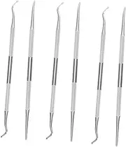 PLAFOPE Stainless Steel Nail Cleaning Tools 6pc Set Callus Remover Foot Scraper Nail Care Kit