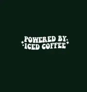 Powered by Iced Coffee White Vinyl Decal Car Truck Window Laptop Tablet Notebook