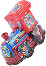QUMIIRITY Vintage Tinplate Wind Up Train for Clockwork Locomotive for Home Decoration and Collecting Lightweight and Easy to Operate