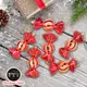摩達客11CM彩繪電鍍糖果6入吊飾組-聖誕樹裝飾球飾掛飾/ 紅色