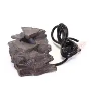 BIRDS choice Layered Rock Waterfall 3.56"x5" Metal w/ Electric Cord+Water Pump