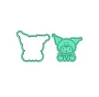 Kuromi cookie cutter and stamp set debosser two tone