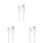 3PK Moki USB-A to MFi Certified Lightning SynCharge Cable 1 Meter Classic White