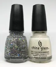 china glaze nail polish Techno 816 + Glacier 831 specialty glitter
