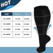 Xxl-5xl Sport Compression Stockings Support Stockings Travel Stockings Thrombosis Stockings Black