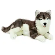Bocchetta Plush Toys Rocket XL Siberian Husky Dog with Underbelly Zip Pouch Extra Large