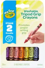 4 Pack Crayola My First Washable Tripod Grip Crayons-8/Pkg 81-1460