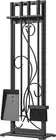 New 5 Pieces Fireplace Tools Sets Wrought Iron Indoor Fireplace Décor Tools ...