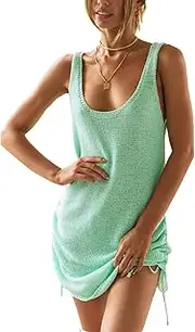 [YouKD] Women's Hollow Knit Tunic See-Through Crochet Tops Beach Cover Poncho Summer Beach Cover Up Dress
