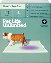 Pet Life Unlimited Health Tracker Large Puppy Pads, Pee Pads for Dogs, Dog Training Pads - pH Responsive Color-Track Technology Detects Common Health Issues - 22" x 22" - 20 Count (L)
