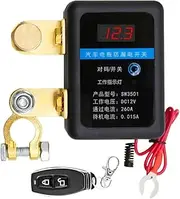 DC 12V Automatic Power Shut Off Switch Remote Battery Disconnect Switch 260A Leakage Protection Device Fit for Auto Truck Trailer RV(1PC Remote)