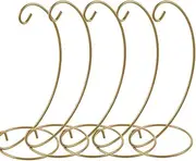 Ornament Display Stand,5 Pack Stand Holder Iron Hanging Hook Holder Rack for Hanging Glass Globe Air Plant Terrarium Witch Ball Bauble, Home Garden Office Party Craft (Golden)