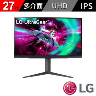 【LG 樂金】27GR93U-B 27型 IPS 4K 144Hz 電競螢幕(HDR400/G-Sync/HDMI2.1/樞紐旋轉)