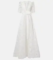 [Elie Saab] Elie Saab Embroidered floral gown AU 14 white