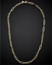 14K Italian Gold Paperclip Necklace NoSize NoColor